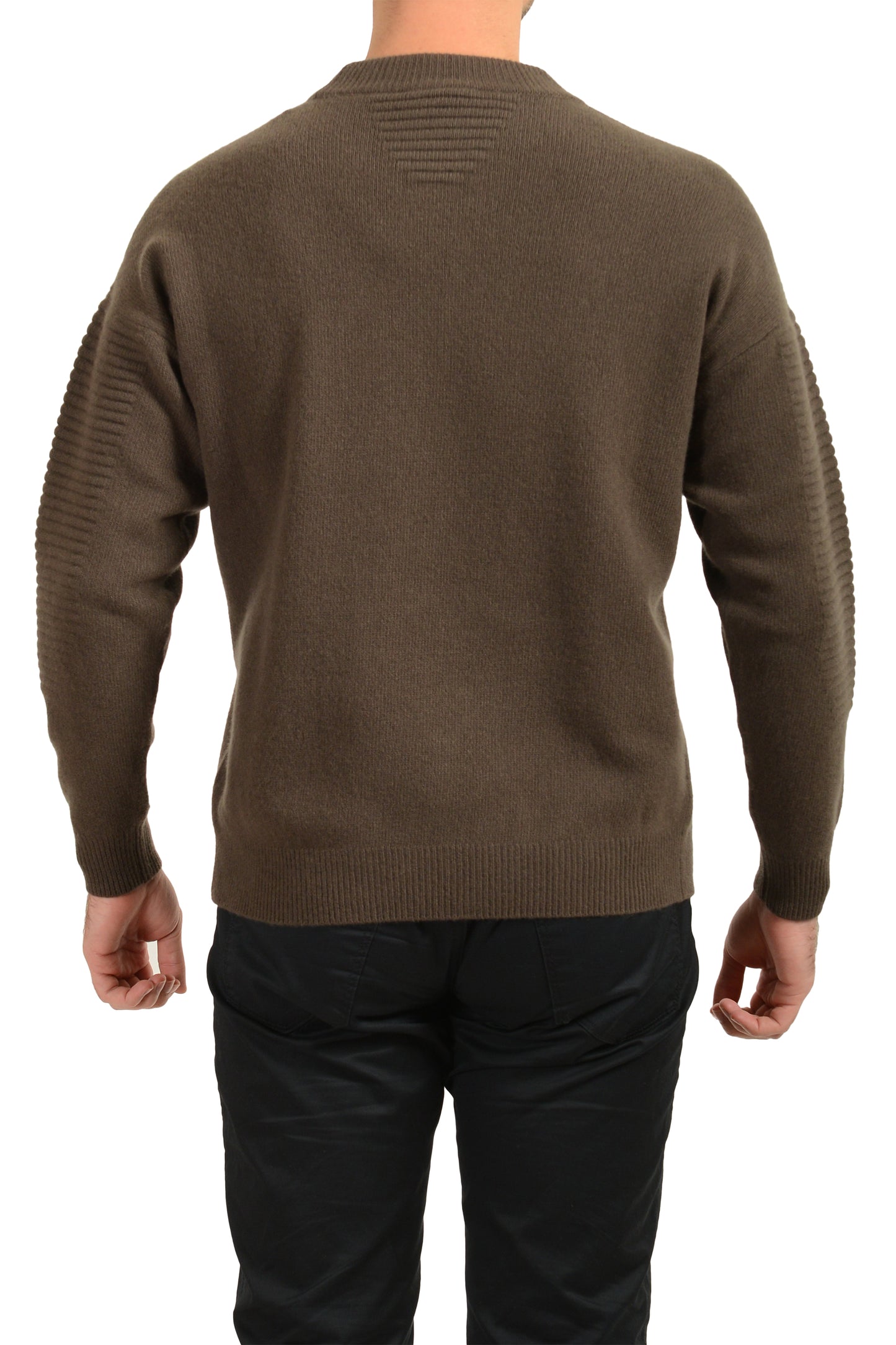 Scuderia Ferrari Men's Brown Wool Cashmere C-Neck Sweater US S IT 48