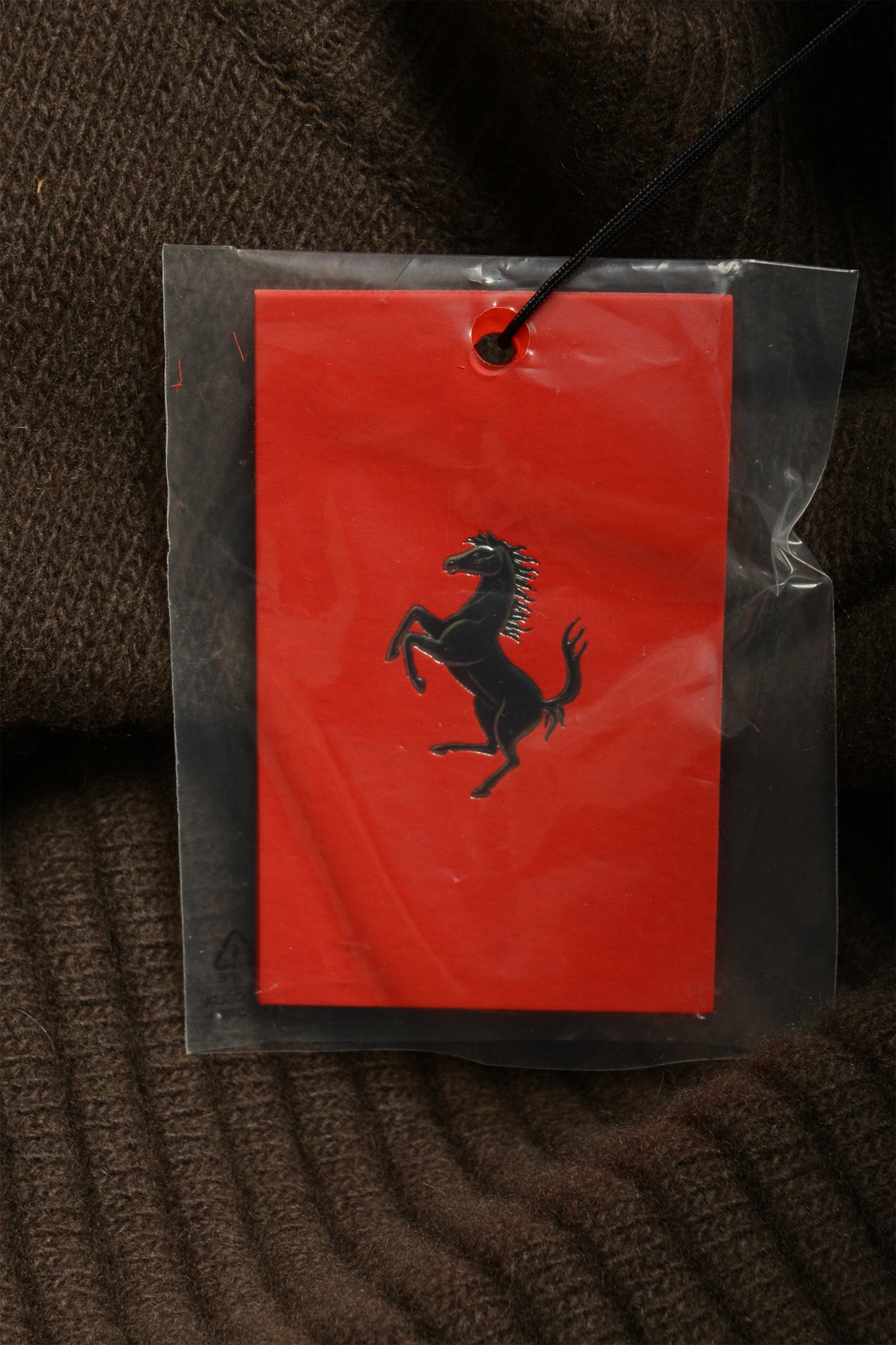 Scuderia Ferrari Men's Brown Wool Cashmere C-Neck Sweater US S IT 48