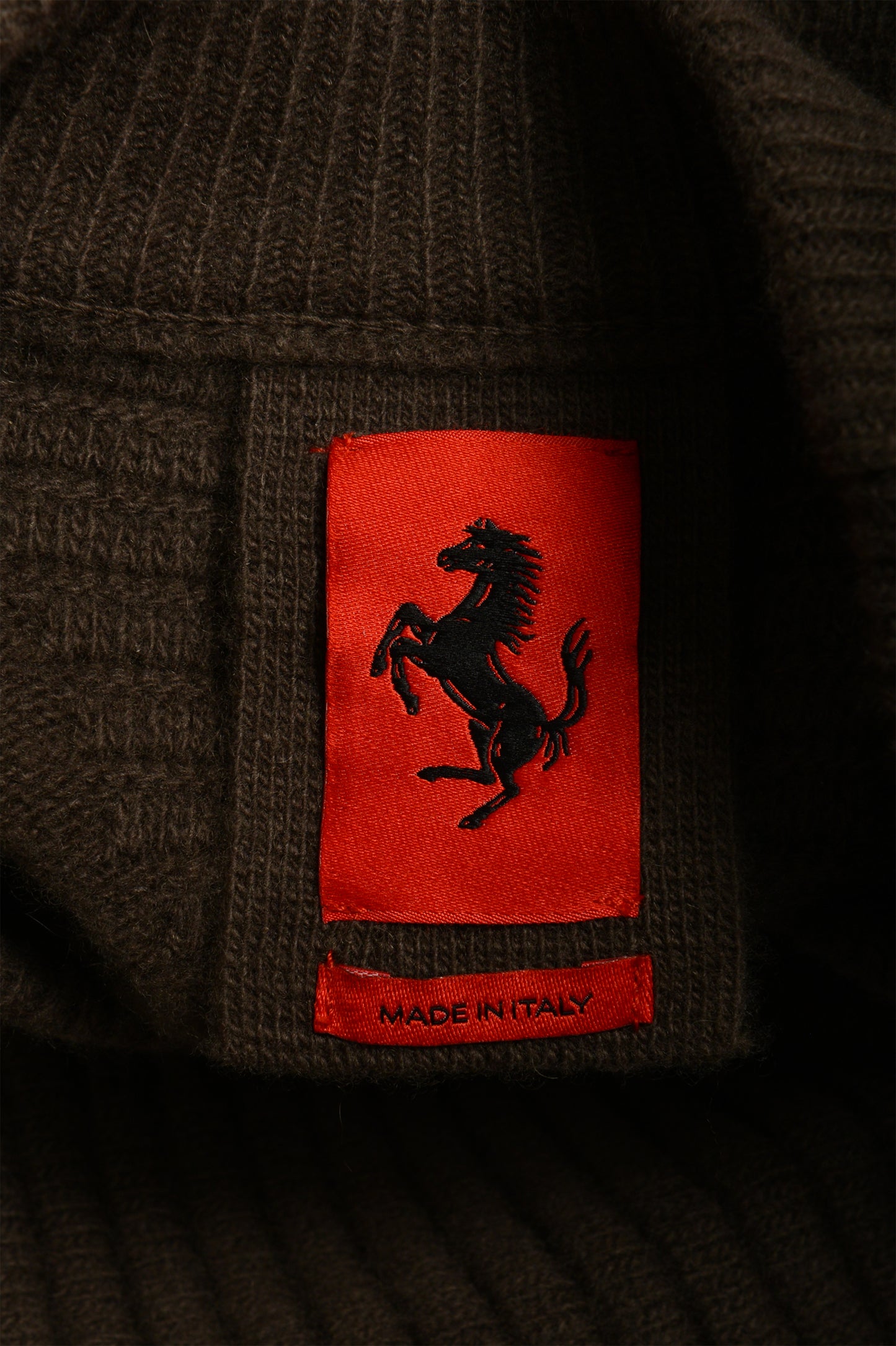 Scuderia Ferrari Men's Brown Wool Cashmere C-Neck Sweater US S IT 48