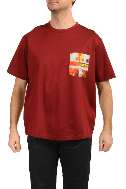 Scuderia Ferrari Men's Silk Pocket Crewneck Short Sleeve T-Shirt US L IT 52