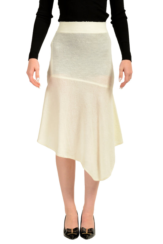 Scuderia Ferrari Women's Ivory 100% Wool Asymmetrical Skirt US M IT 42