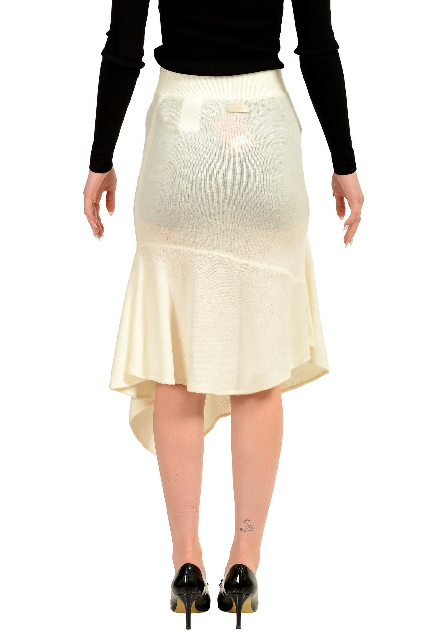 Scuderia Ferrari Women's Ivory 100% Wool Asymmetrical Skirt US M IT 42