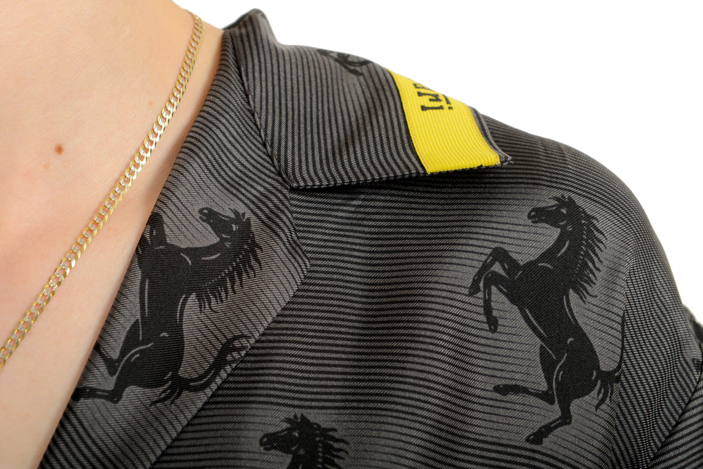 Scuderia Ferrari Women's Logo Print 100% Silk Button Down Shirt US 2XL IT 48