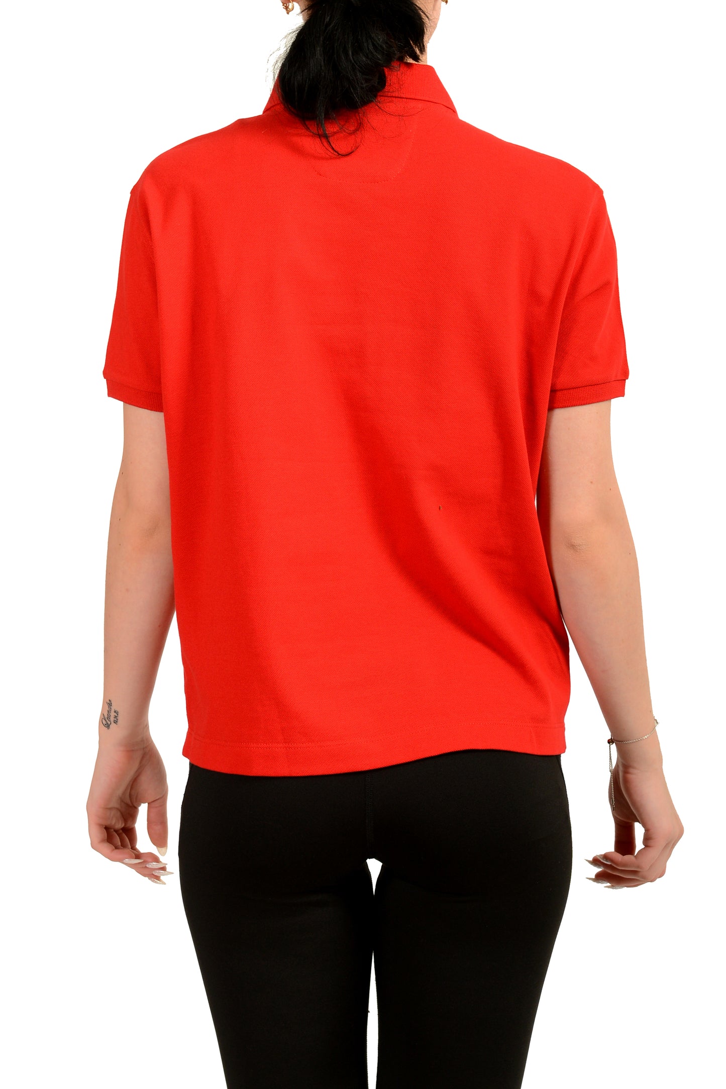 Scuderia Ferrari Women's Red Short Sleeve Piquet Polo Shirt US XL IT 46