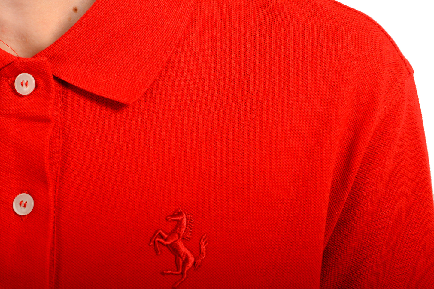 Scuderia Ferrari Women's Red Short Sleeve Piquet Polo Shirt US XL IT 46