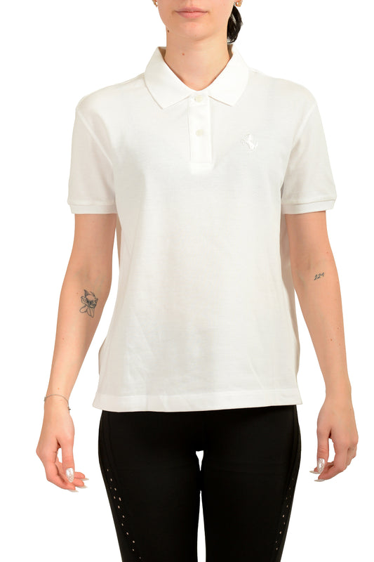Scuderia Ferrari Women's White Short Sleeve Piquet Polo Shirt US L IT 44