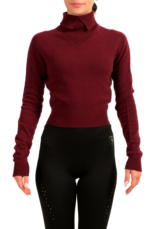 Scuderia Ferrari Women's Cropped 100% Cashmere Roll-Neck Sweater US L IT 44