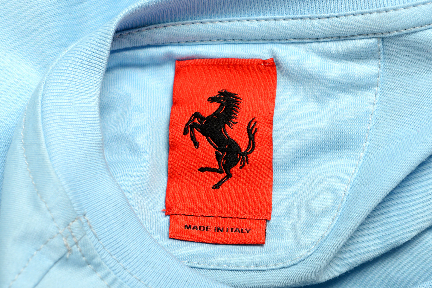 Scuderia Ferrari Women's Sky Blue Short Sleeve Logo Print T-Shirt US L IT 44