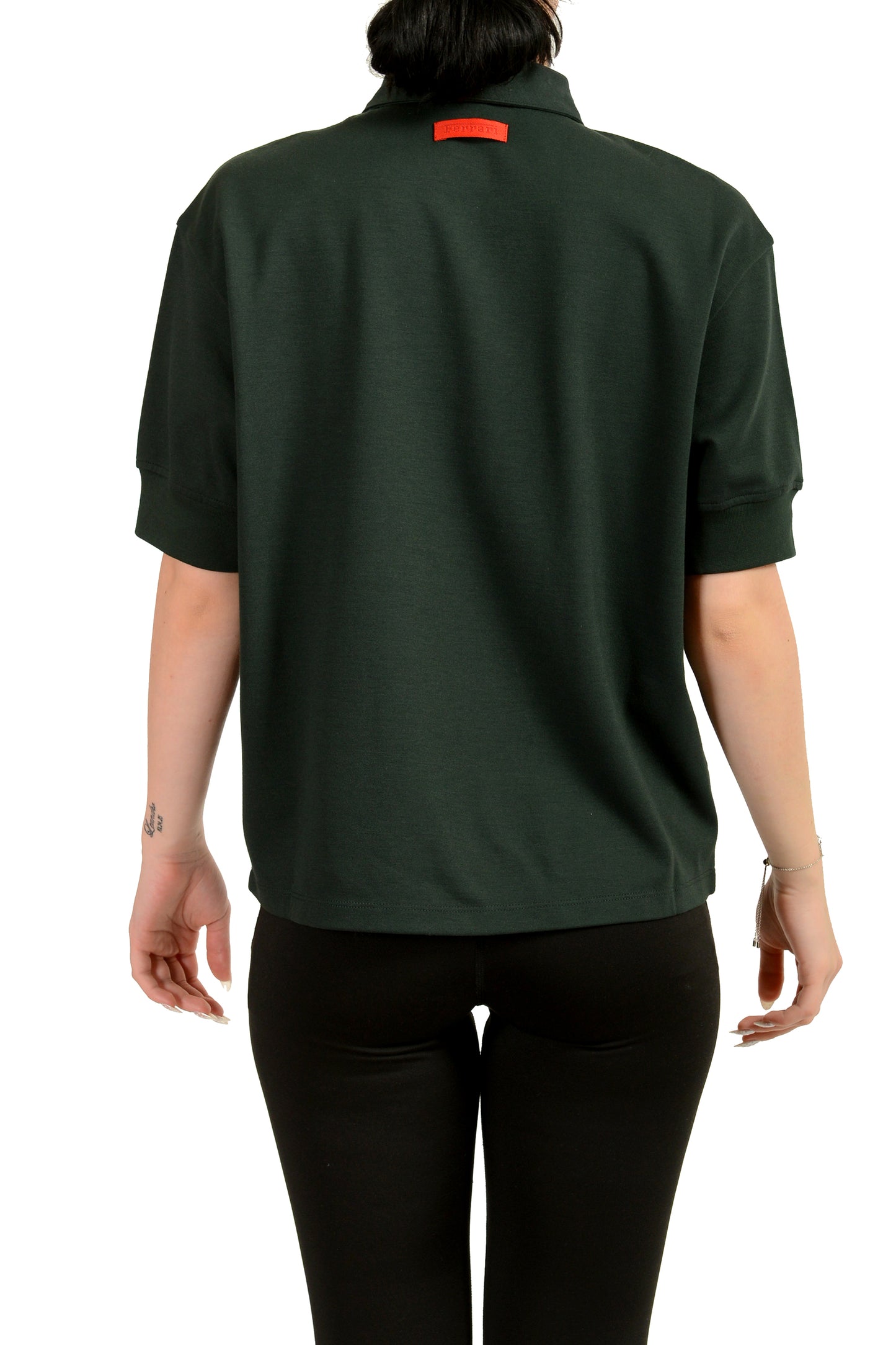 Scuderia Ferrari Women's Forest Green Short Sleeve Polo Shirt US M IT 42