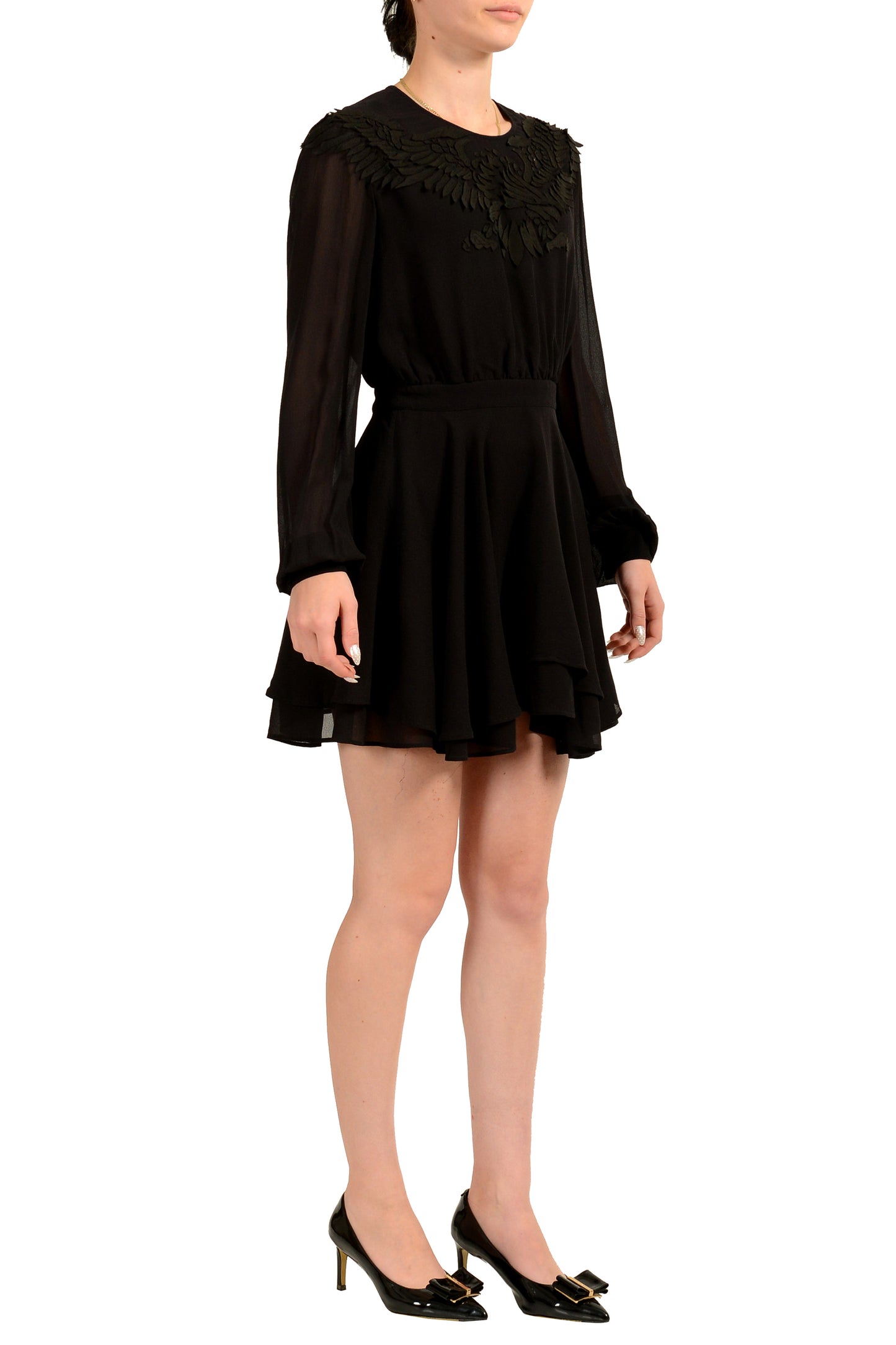 Just Cavalli Women's Black Open Back Mini Dress US S IT 40