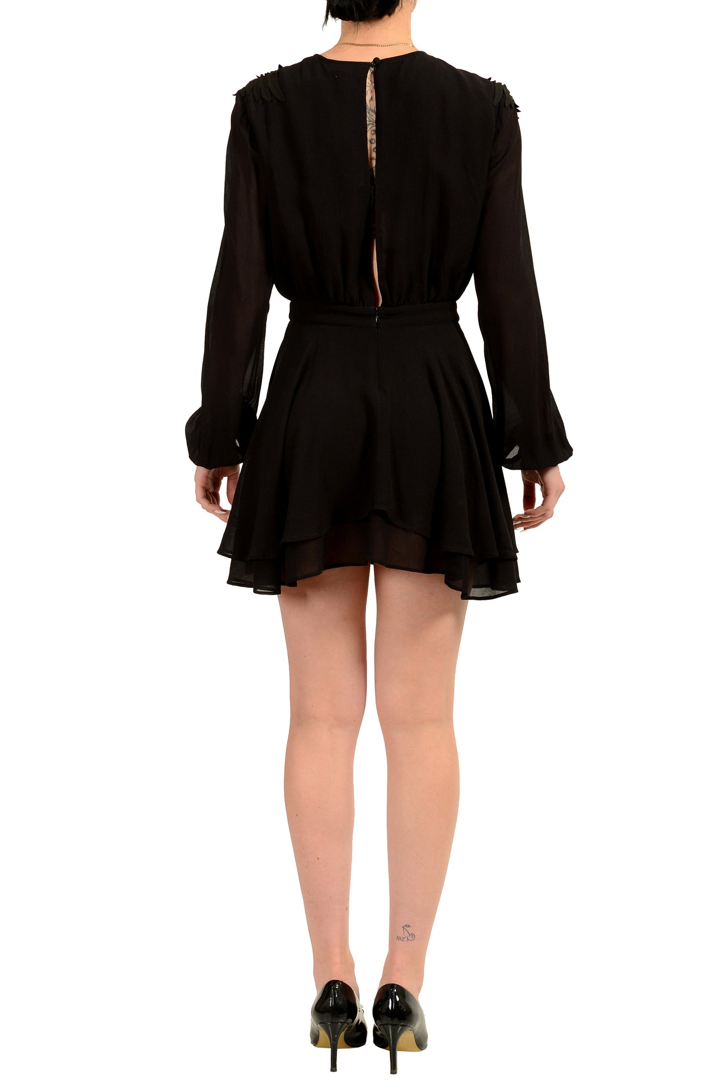 Just Cavalli Women's Black Open Back Mini Dress US S IT 40