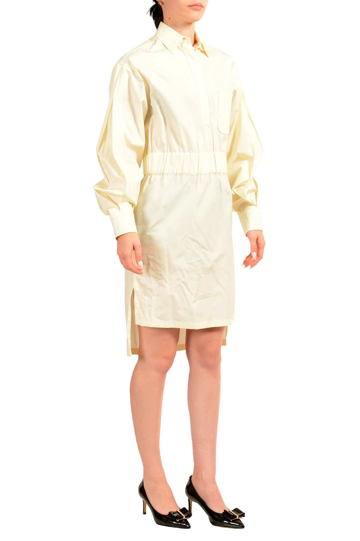 Scuderia Ferrari Women's Ivory Popeline Long Sleeve Dress US S IT 40