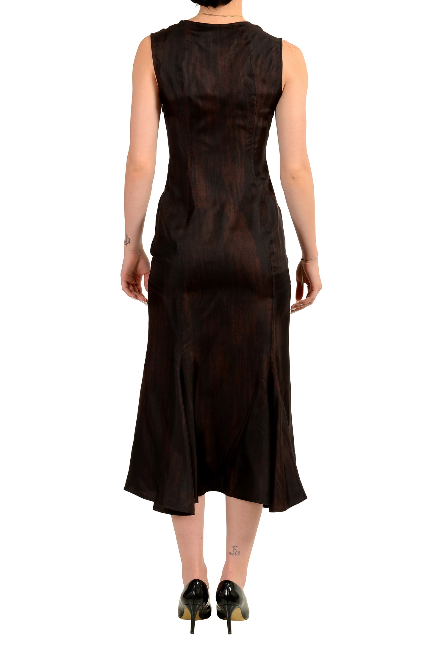 Scuderia Ferrari Women's 100% Printed Silk Sleeveless Dress US L IT 44