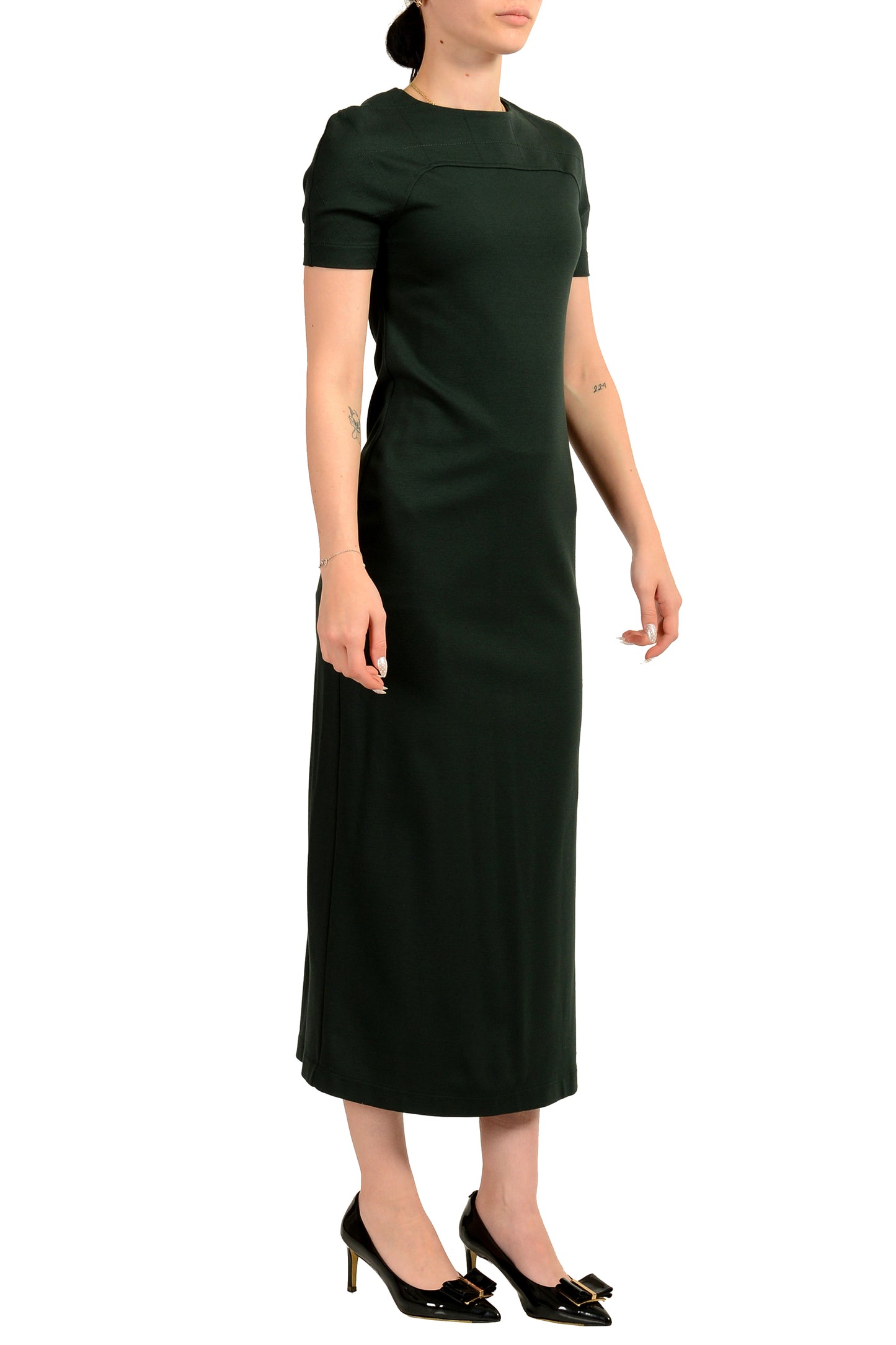 Scuderia Ferrari Women's Forest Green Short Sleeve Stretch Dress US S IT 40