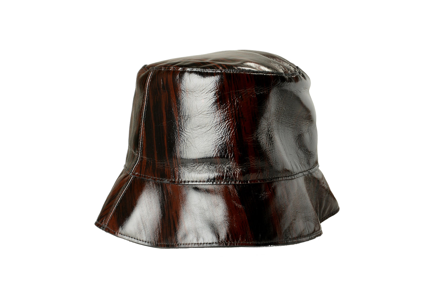 Scuderia Ferrari Shiny Brushed Leather Bucket Hat One Size