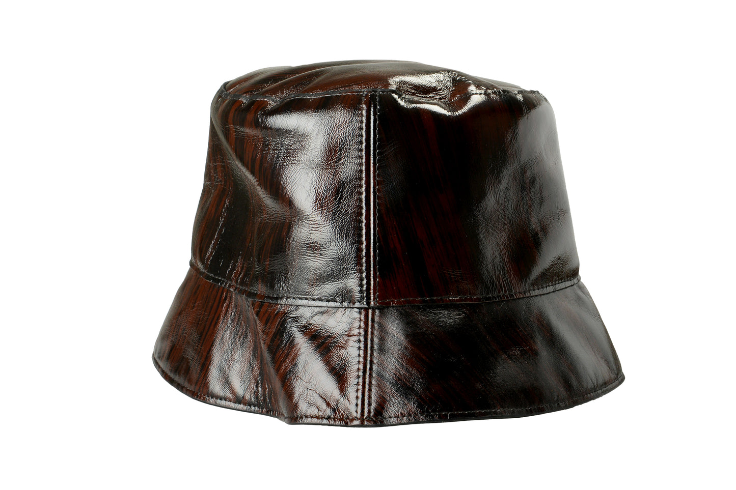 Scuderia Ferrari Shiny Brushed Leather Bucket Hat One Size