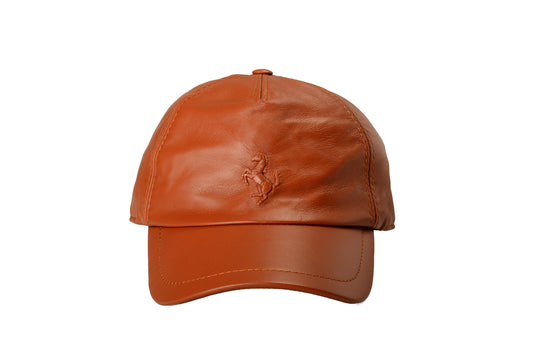 Scuderia Ferrari Adult's Prancing Horse 100% Leather Baseball Cap Hat One Size
