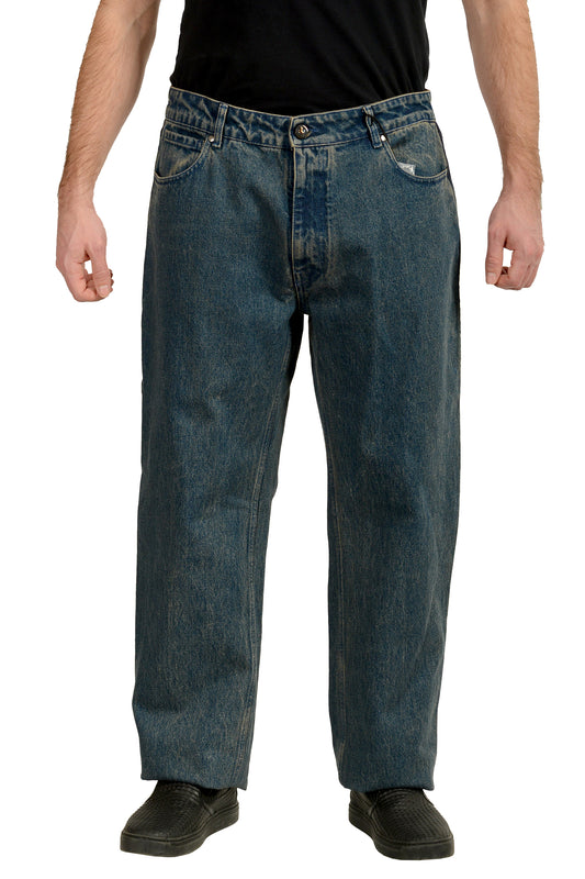 Scuderia Ferrari Men's Marmorized Dark Wash Denim 5 Pocket Jeans US 36 IT 52