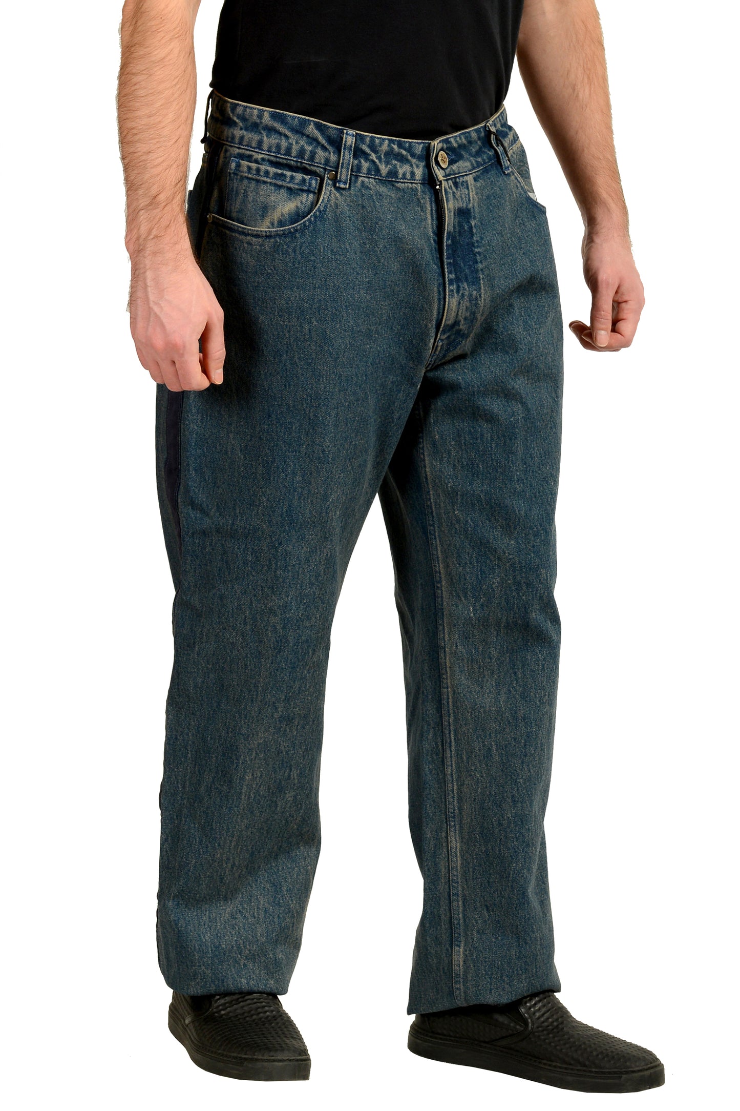 Scuderia Ferrari Men's Marmorized Dark Wash Denim 5 Pocket Jeans US 36 IT 52