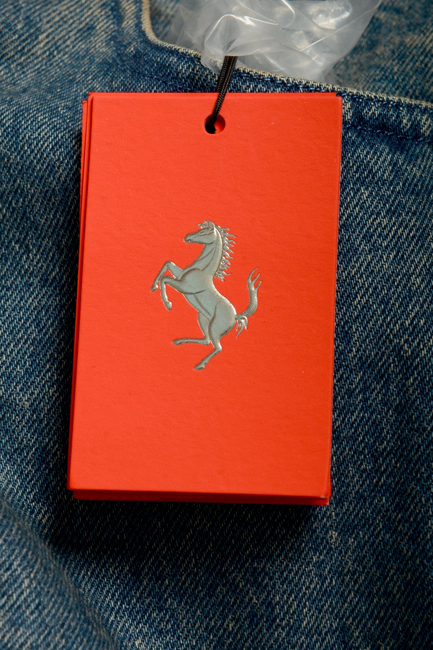 Scuderia Ferrari Men's Marmorized Dark Wash Denim 5 Pocket Jeans US 36 IT 52