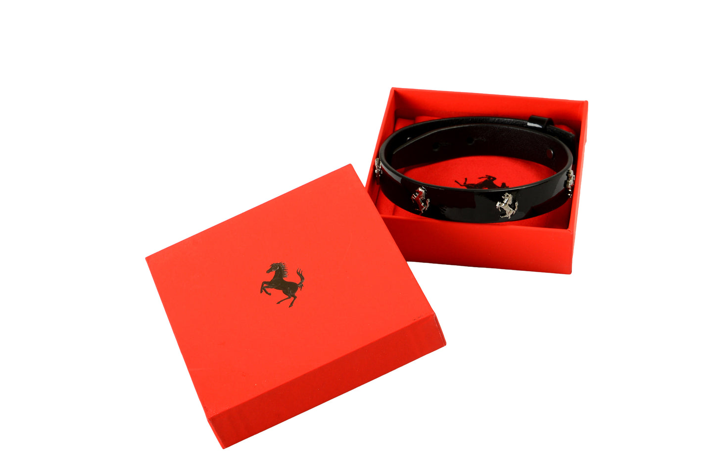 Scuderia Ferrari Patent Leather Double Coil Hypersonic 100% Leather Bracelet