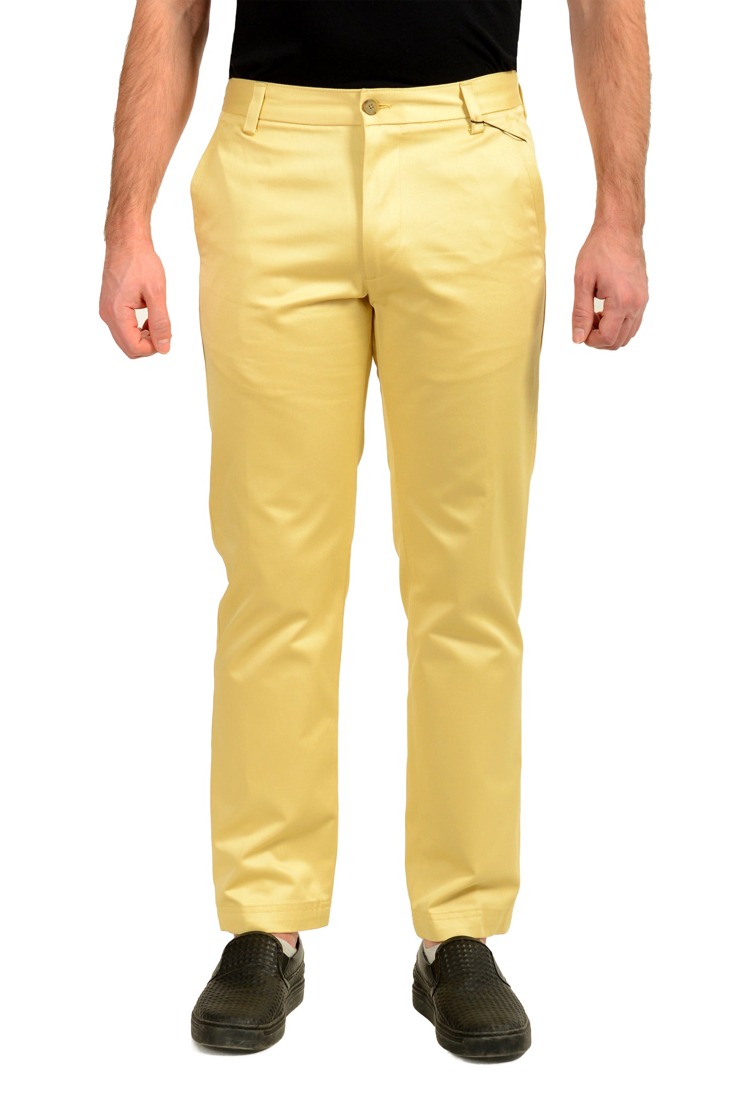 Hugo Boss "C-Kent-GW" Straight Fit Yellow Flat Front Pants US 32/32 IT 32/32