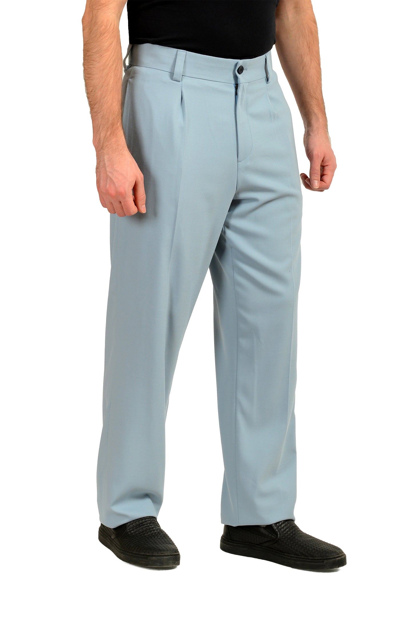 Hugo Boss "Flips251X" Modern Fit Blue Pleated Dress Pants US 32R IT 48