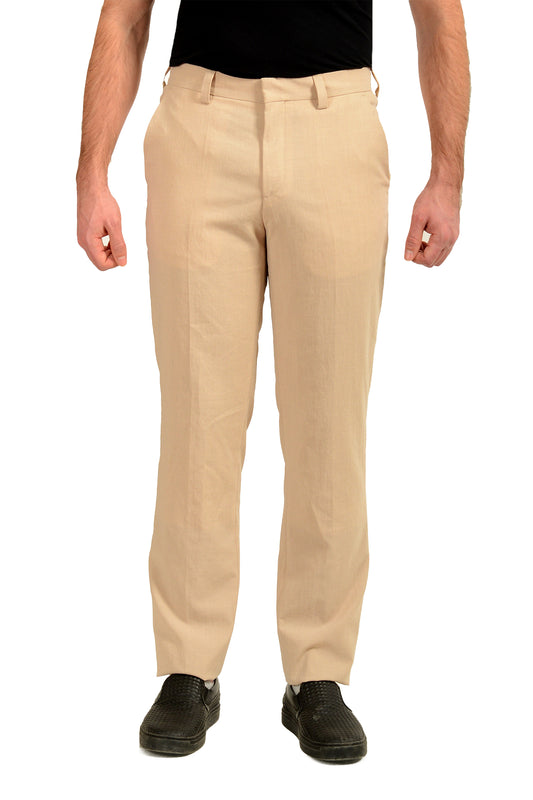 Hugo Boss "Tom232X" Modern Fit Beige Flat Front Dress Pants US 32R IT 48
