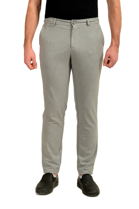 Hugo Boss "P-Genius-EL-WG-252F" Gray Flat Front Dress Pants US 32R IT 48
