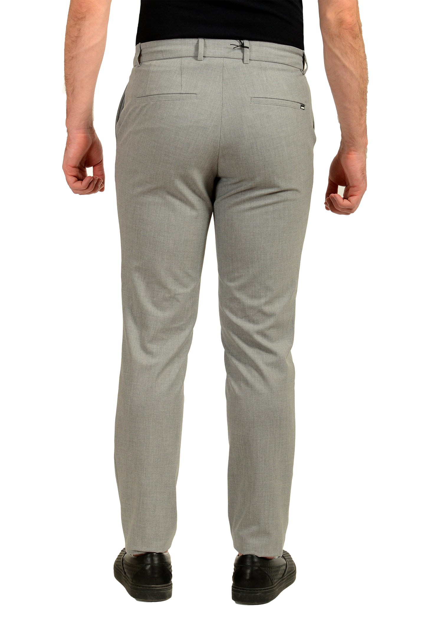 Hugo Boss "P-Genius-EL-WG-252F" Gray Flat Front Dress Pants US 32R IT 48