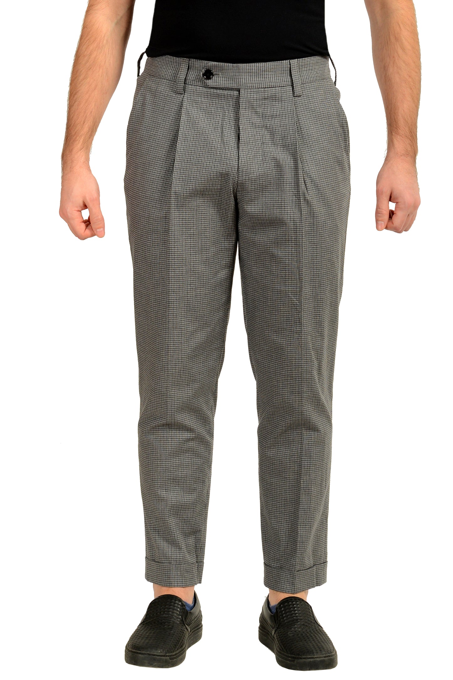 Hugo Boss "Porte" Multi-Color Plaid Pleated Front Pants US 32R IT 48