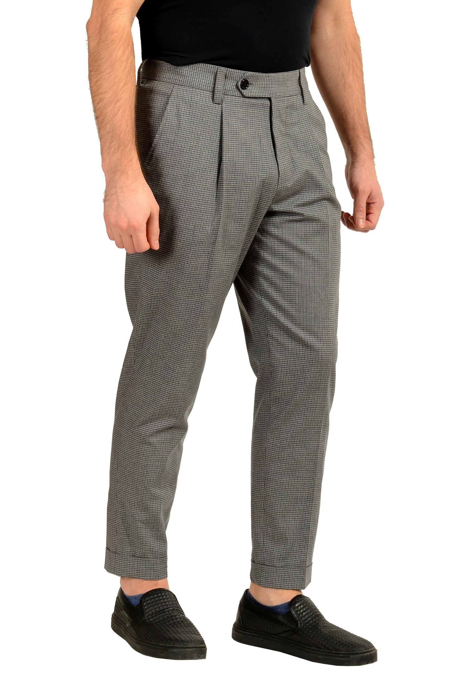 Hugo Boss "Porte" Multi-Color Plaid Pleated Front Pants US 32R IT 48