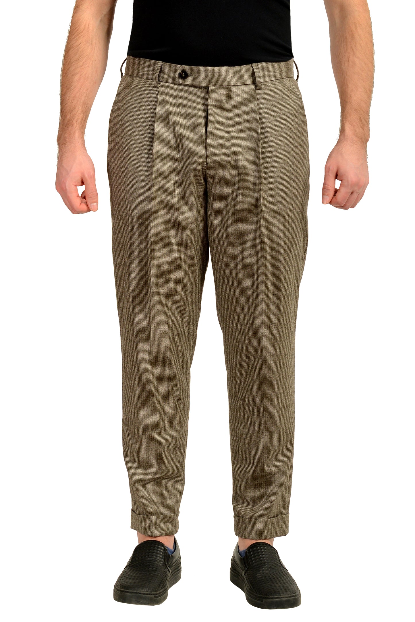 Hugo Boss "L-Peet-Pleat-234" Relaxed Fit 100% Wool Dress Pants US 32R IT 48