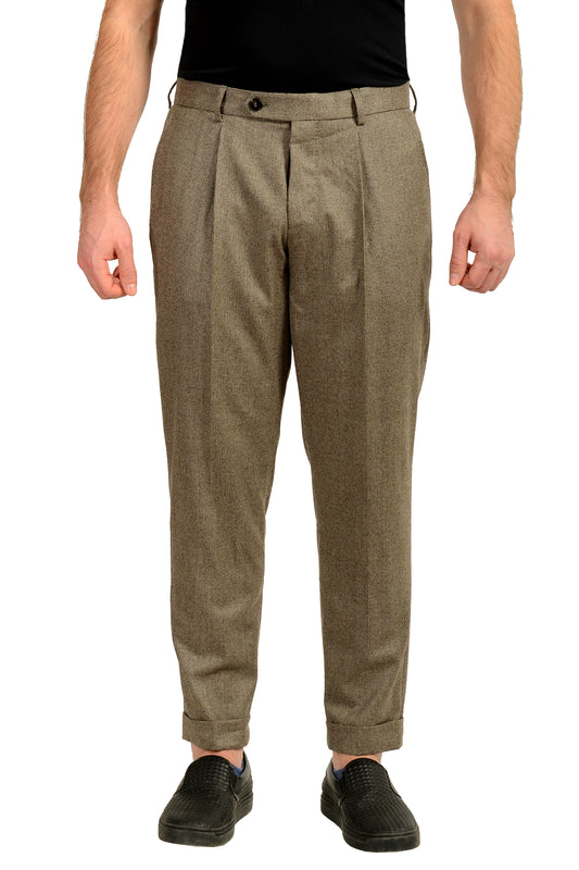 Hugo Boss "L-Peet-Pleat-234" Relaxed Fit 100% Wool Dress Pants US 32R IT 48