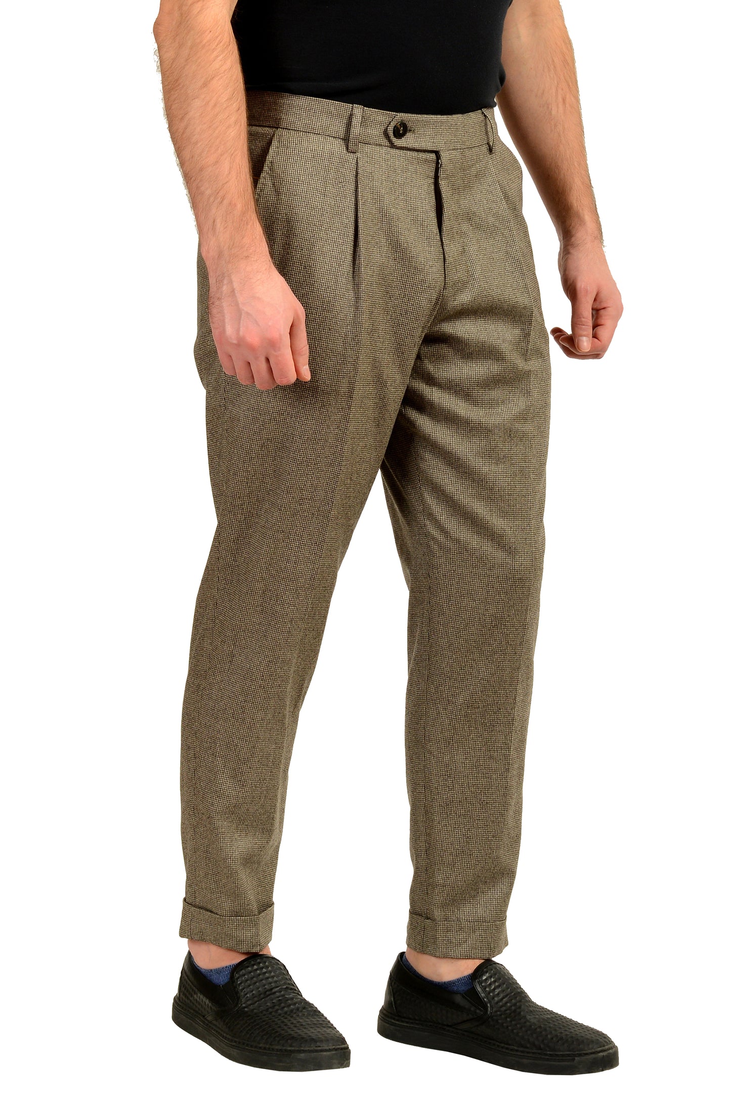 Hugo Boss "L-Peet-Pleat-234" Relaxed Fit 100% Wool Dress Pants US 32R IT 48