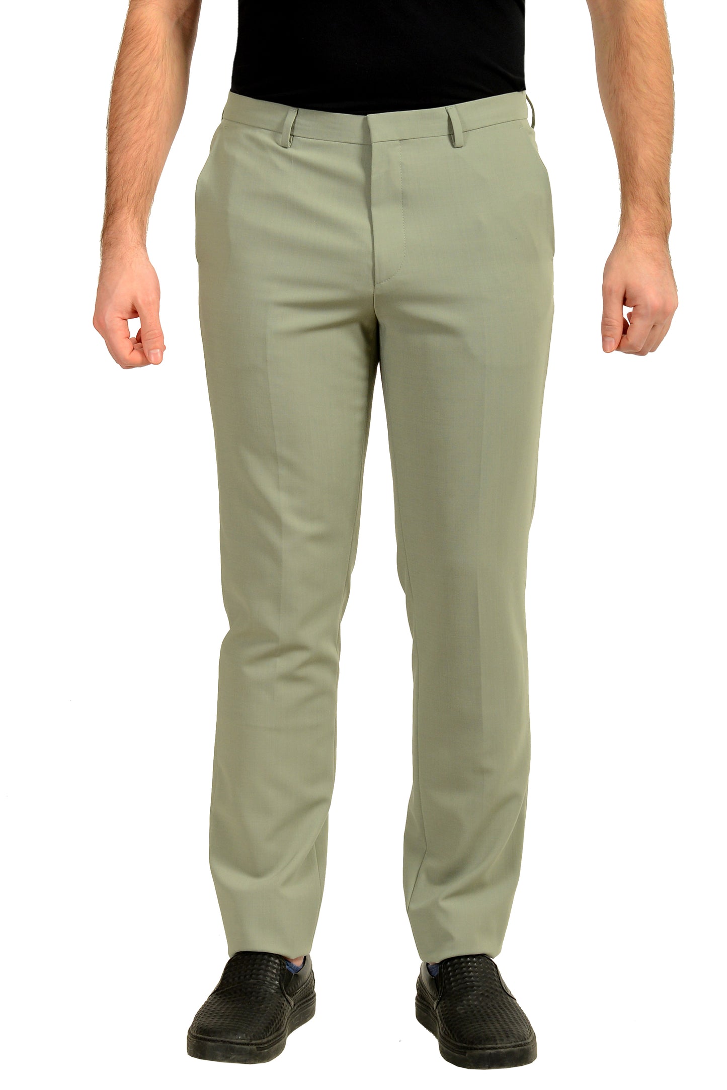 Hugo Boss "Hesten232X" Extra Slim Fit Sage Wool Dress Pants US 34L IT 50
