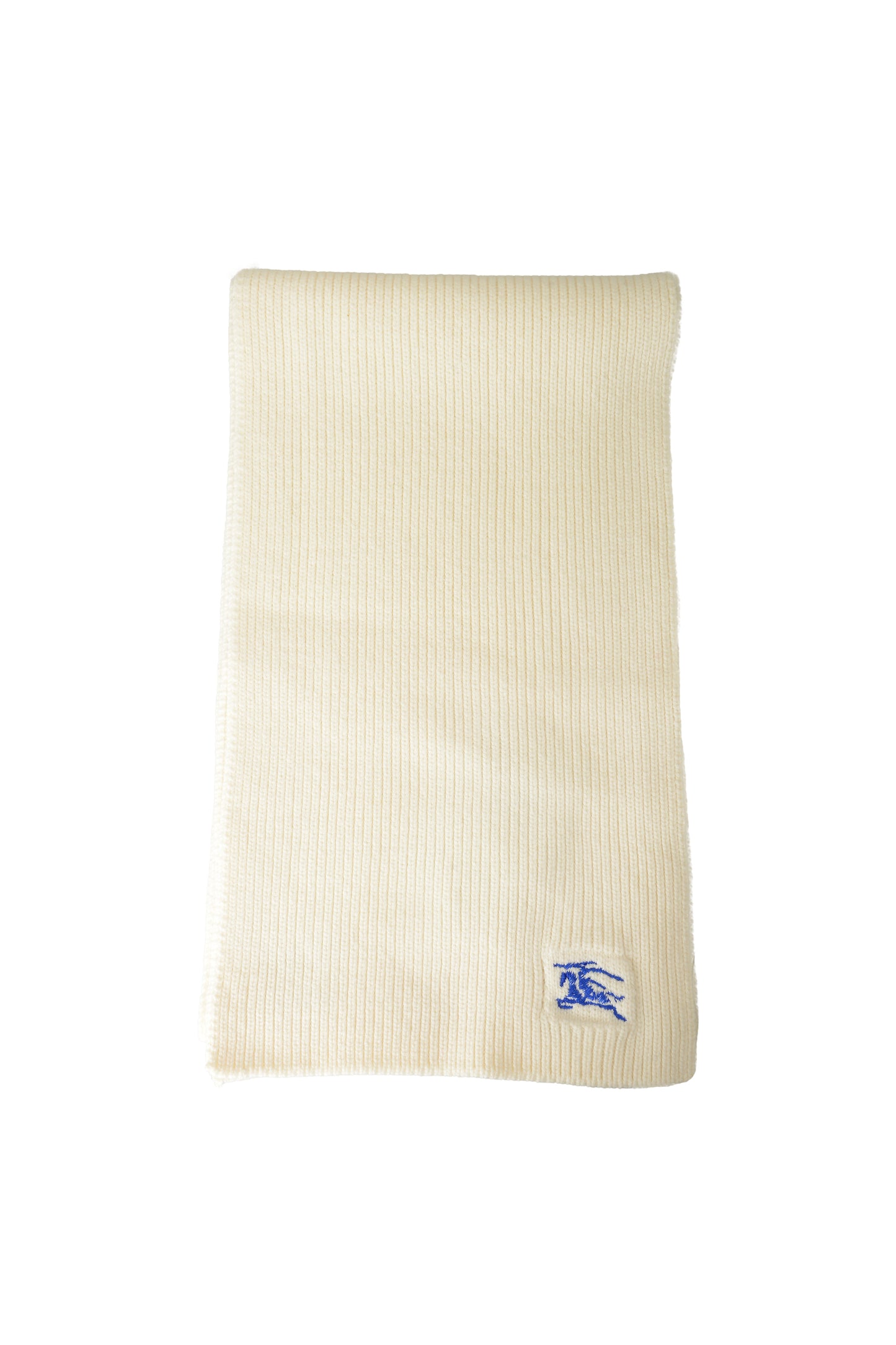 Burberry "Ribbed EKD Scarf" Salt Gray 100% Cashmere Long Scarf