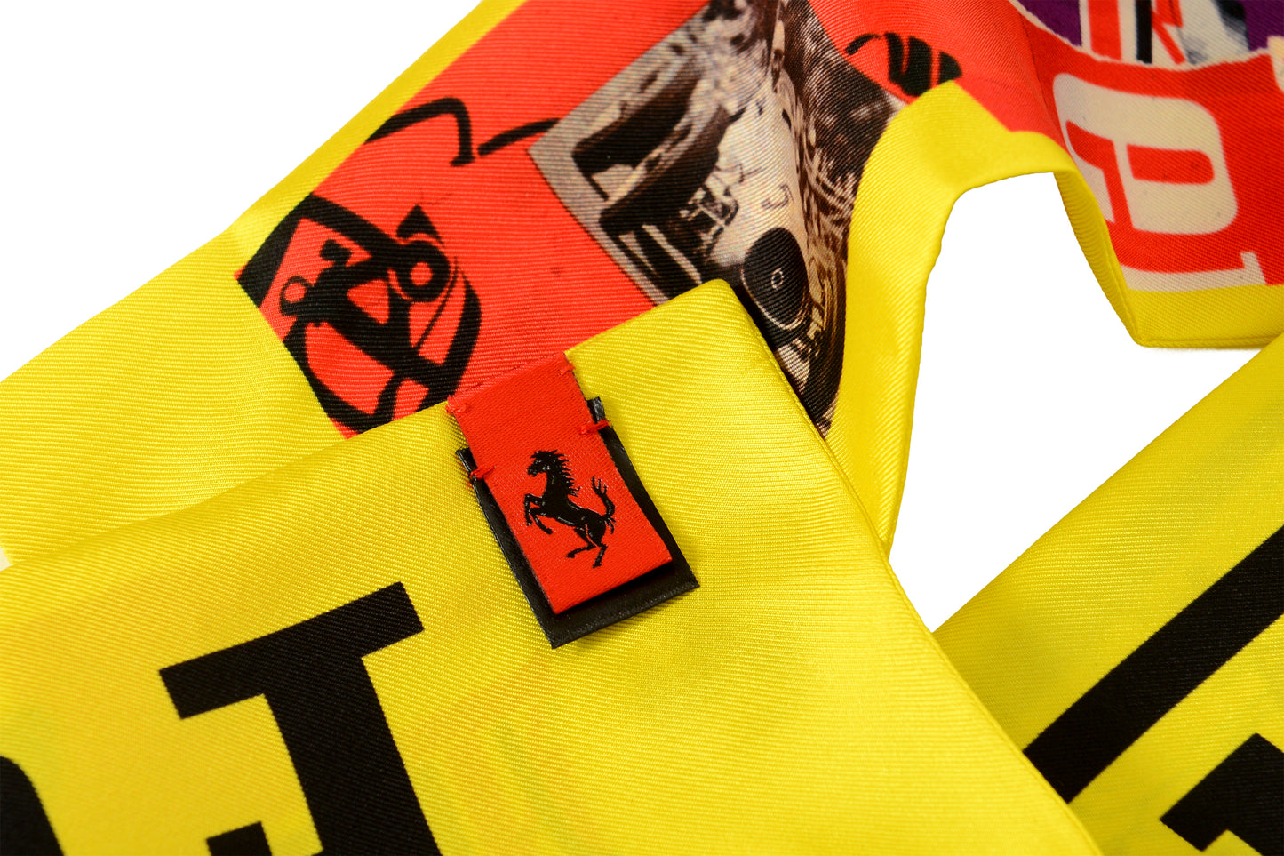 Scuderia Ferrari "Prints Extension Shelly" 100% Silk Skinny Neck Scarf