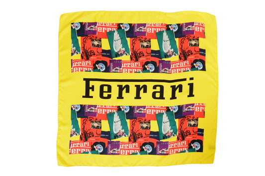Scuderia Ferrari "Prints Extension Carre" MultiColor Large 100%Silk Square Scarf