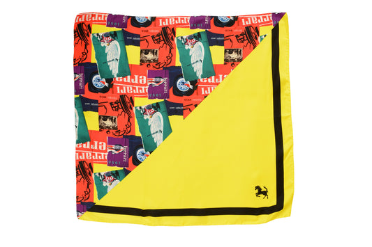 Scuderia Ferrari "Prints Extension Bandana" 100% Silk Square Scarf