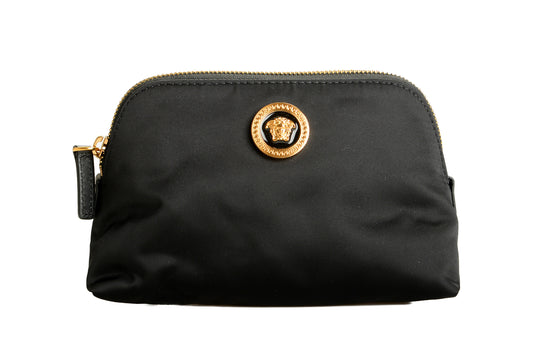 Versace Black Gold Medusa Head Beauty Toiletry Cosmetic Case One Size