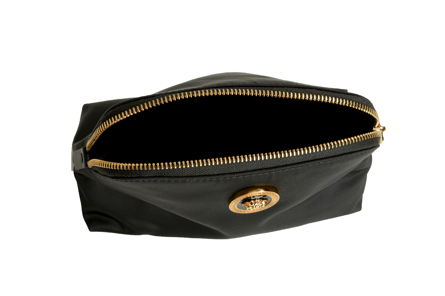 Versace Black Gold Medusa Head Beauty Toiletry Cosmetic Case One Size