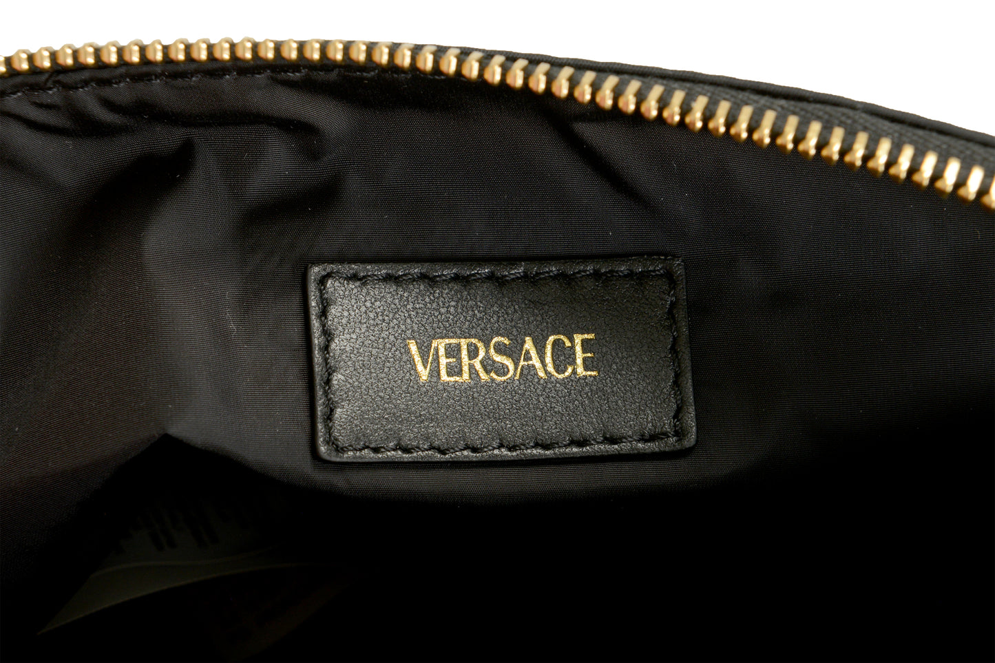 Versace Black Gold Medusa Head Beauty Toiletry Cosmetic Case One Size