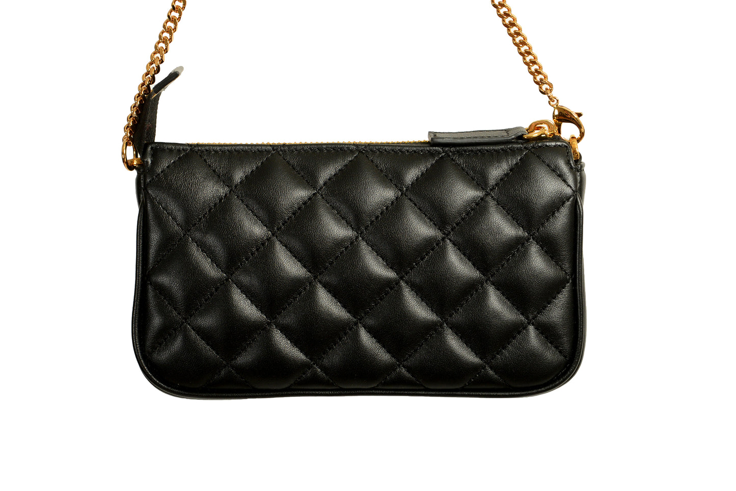 Versace Women's Black Gold Medusa Quilted Small Handbag Shoulder Bag