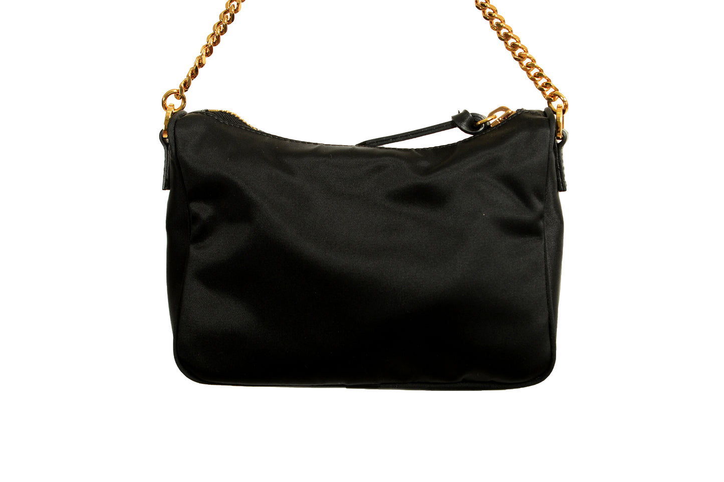 Versace Gold Medusa Black Nylon Small Hobo Handbag Shoulder Bag