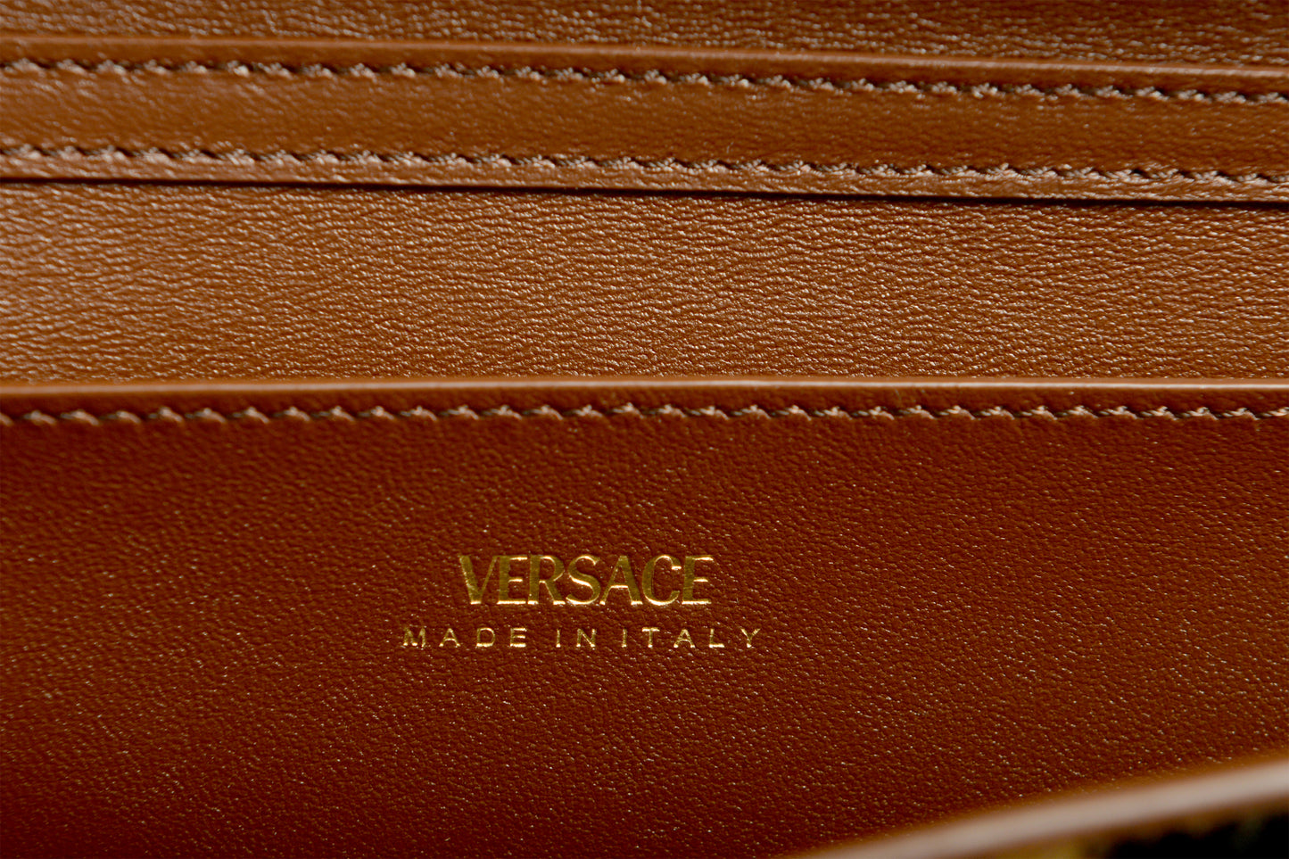 Versace Pony Hair Leather Gold Medusa Wallet on Chain Clutch Shoulder Bag