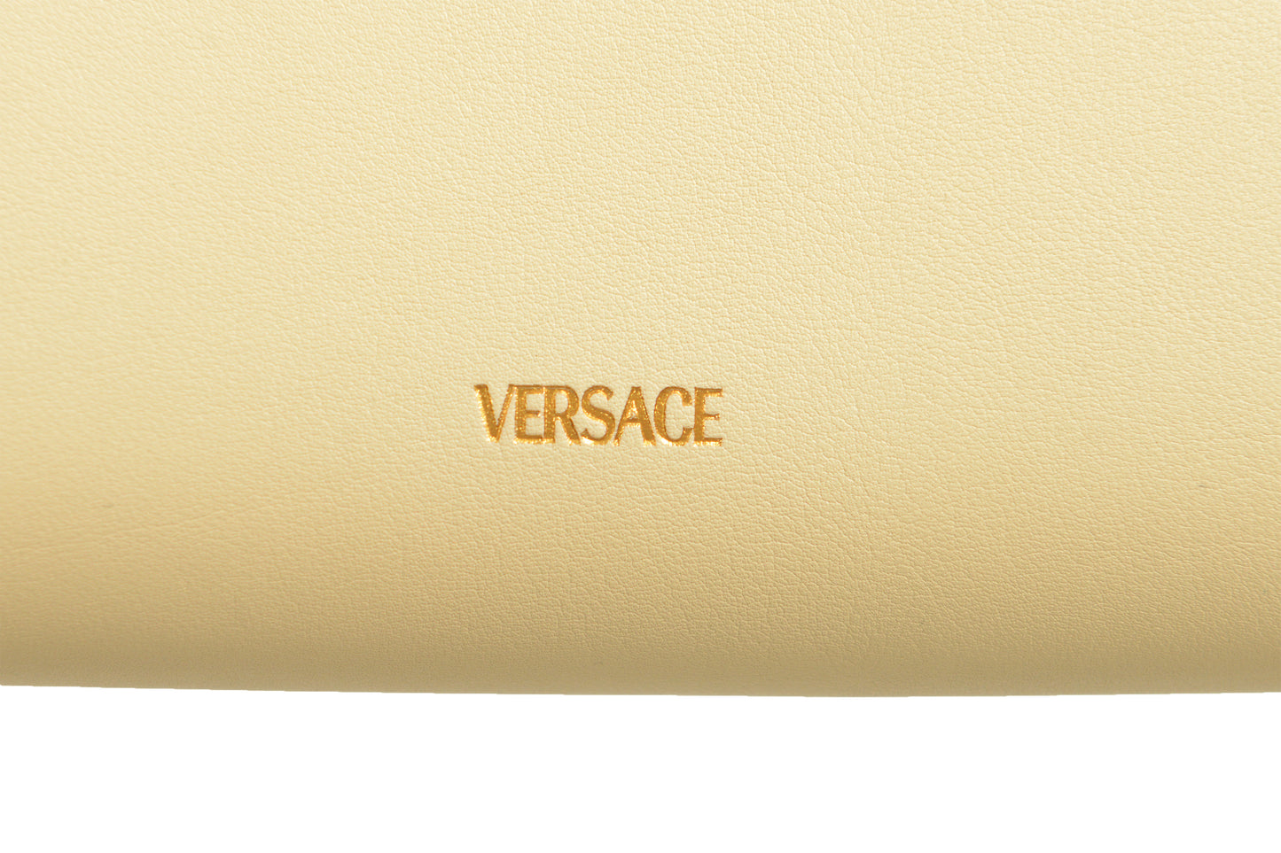 Versace Ivory Leather Gold Medusa Wallet Clutch Handbag Shoulder Bag