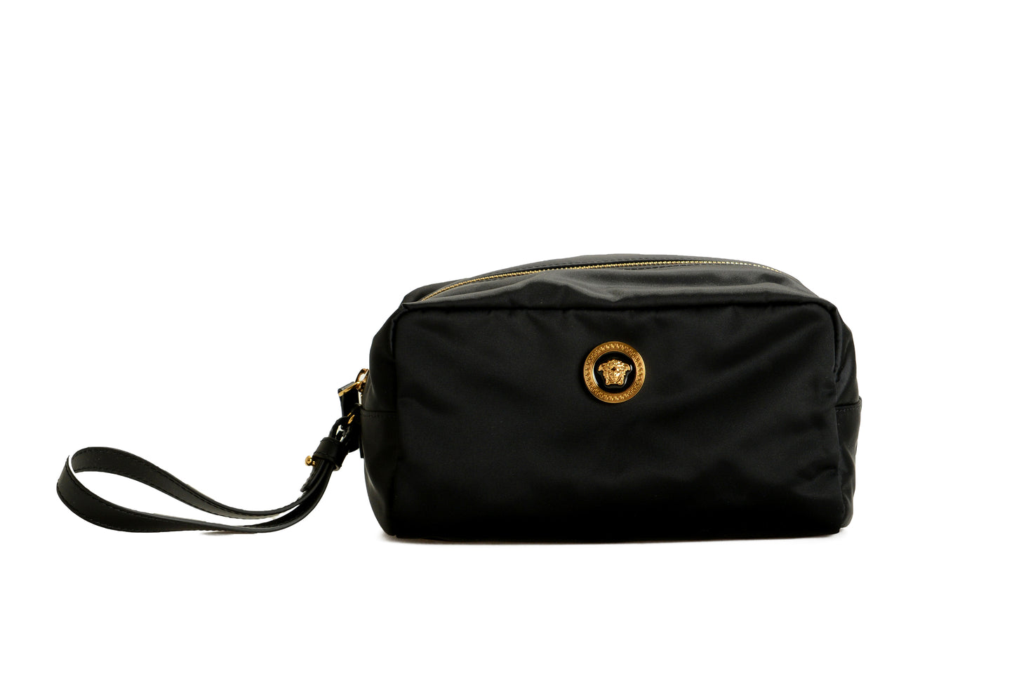 Versace Black Gold Medusa Head Beauty Toiletry Cosmetic Case One Size