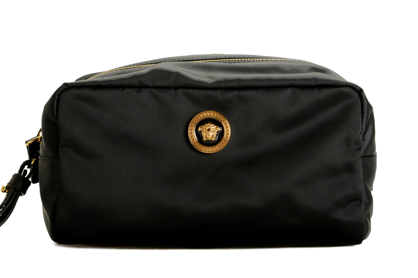 Versace Black Gold Medusa Head Beauty Toiletry Cosmetic Case One Size