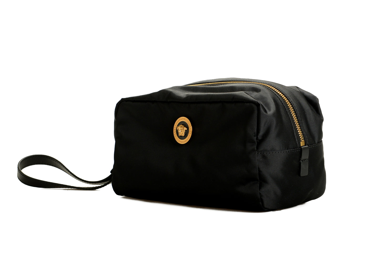 Versace Black Gold Medusa Head Beauty Toiletry Cosmetic Case One Size